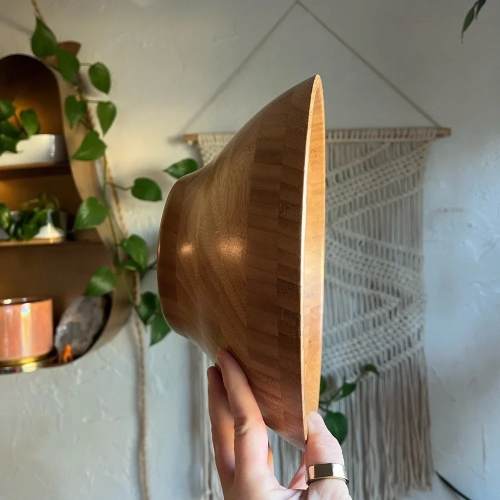 IKEA GRÖNSAKER Serving bowl, Bamboo Wooden Bowl Serving/Mixing Bowl